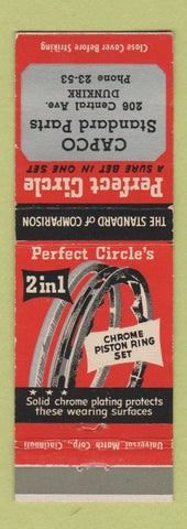 Matchbook Cover - Perfect Circle Piston Rings Capco Dunkirk NY?