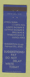 Matchbook Cover - Suggestion Plan GMC Fabricast Division