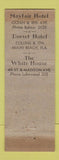 Matchbook Cover - Mayfair Hotel Belmar NJ Dorset Hotel Miami Beach FL WORN