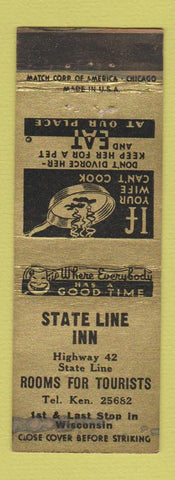 Matchbook Cover - State Line Inn Wisconsin WI WEAR