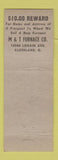 Matchbook Cover - M&T Furnace Cleveland OH