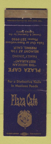 Matchbook Cover - Plaza Cafe Mexican Fresno CA WEAR