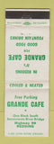Matchbook Cover - Grande Cafe Redding CA