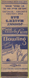 Matchbook Cover - Johnny Mauer's Bar St Paul MN girlie WORN