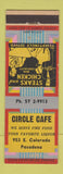 Matchbook Cover - Circle Cafe Pasadena CA