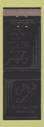 Matchbook Cover - Carl's Sierra Cafe Lone Pine CA WEAR