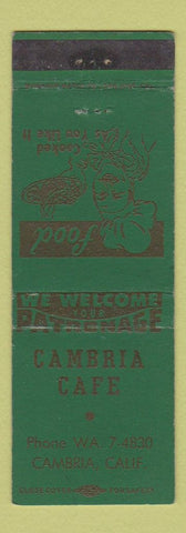 Matchbook Cover - Cambria Cafe CA WEAR