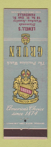 Matchbook Cover - Gruen Watches Lewell's Jewelry Painesville OH