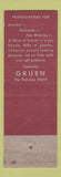 Matchbook Cover - Gruen Watches Lewell's Jewelry Painesville OH