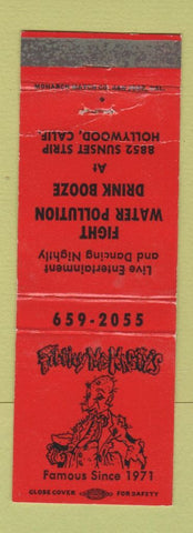 Matchbook Cover - Filthy McNasty's Hollywood CA WEAR