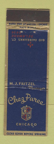 Matchbook Cover - Chez Paree Chicago IL