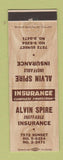 Matchbook Cover - Alvin Spire Insurance Los Angeles? CA