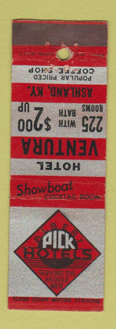 Matchbook Cover - Hotel Ventura Ashland KY Albert Pick