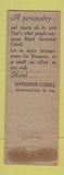 Matchbook Cover - Hotel Governor Cabell Huntington WV WORN