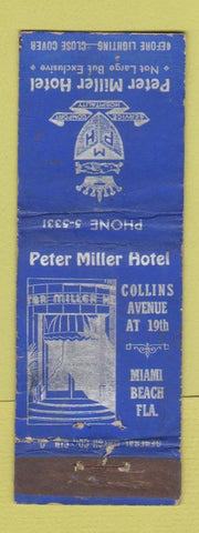 Matchbook Cover - Pter Miller HOTel Miami Beach FL WORN
