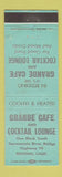 Matchbook Cover - Grande Cafe Redding CA