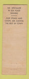 Matchbook Cover - Savoy Cafe San Diego CA