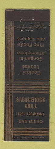 Matchbook Cover - Saddlerock Grill San Diego CA