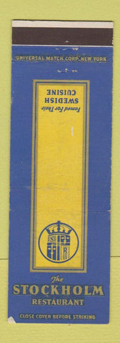 Matchbook Cover - Stockhom Restaurant Swedish New York City WEAR