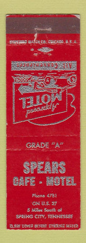 Matchbook Cover - Spears Cafe Motel Spring City TN