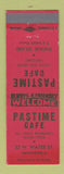 Matchbook Cover - Pastime Cafe Chillicothe OH