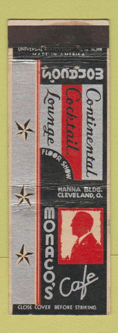 Matchbook Cover - Monaco's Cafe Cleveland OH deco