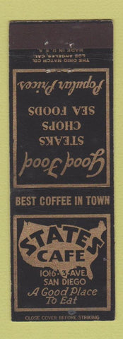 Matchbook Cover - States Cafe San Diego CA
