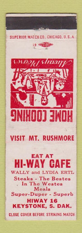 Matchbook Cover - Hi Way Cafe Keystone SD