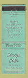 Matchbook Cover - Stacy's Cafe Sioux Falls SD