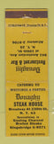 Matchbook Cover - Donaghy Steak House New York City