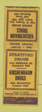 Matchbook Cover - Kirshenbaum Drug Stores Chicago IL Rogers Park ARROW WEAR