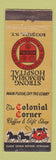 Matchbook Cover - Strong Memorial Hospital Rochester NY Colonial Corner Coffee