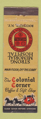 Matchbook Cover - Strong Memorial Hospital Rochester NY Colonial Corner Coffee