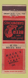 Matchbook Cover - Mack's Cafe Smyrna GA ADVANCE WEAR