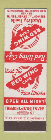 Matchbook Cover - Red Wing Cafe Denver Colorado