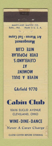 Matchbook Cover - Cabin Club Cleveland OH WEAR