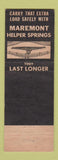 Matchbook Cover - Maremont Springs Ashtabula Auto Parts OH Conneaut
