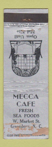 Matchbook Cover - Mecca Cafe Greensboro NC WORN