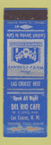 Matchbook Cover - Del Rio Cafe Las Cruces NM WORN