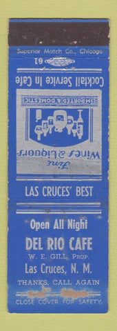 Matchbook Cover - Del Rio Cafe Las Cruces NM WORN