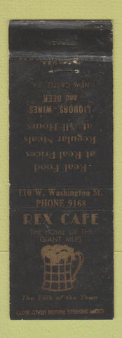Matchbook Cover - Rex Cafe New Castle PA WORN