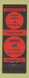 Matchbook Cover - Superior Cafe Palmyra PA