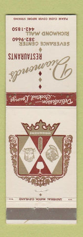Matchbook Cover - Diamonds' Restaurants Cleveland?