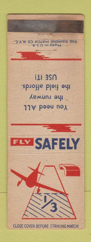 Matchbook Cover - WWII Fly Safely Use All of the Runway WEAR