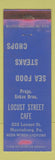 Matchbook Cover - Locust Street Cafe Harrisburg PA WORN