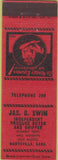 Matchbook Cover - Jas C Swin Produce buyer Marysville KS