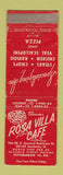 Matchbook Cover - Rosa Villa Cafe Pittsburgh PA pizza WEAR