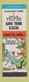 Matchbook Cover - Pete's Ideal Cafe hillbilly WEAR