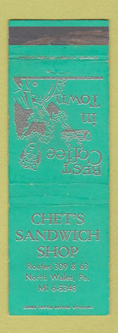 Matchbook Cover - Chet's Sandwich Shop North Wales PA