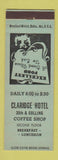 Matchbook Cover - Claridge Hotel Miami FL
